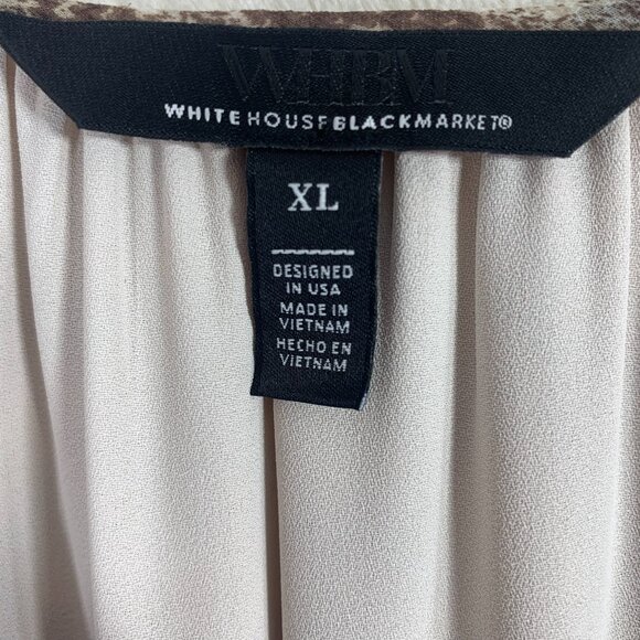 Long Sleeve Ruffle Dress snake print ruffle size xl White house black market - Picture 2 of 16